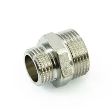 Ниппель НН переходной 1/2" x 3/8" никелированный Италия SFT-0004-001238 Ниппель НН переходной 1/2" x 3/8" никелированный Италия SFT-0004-001238