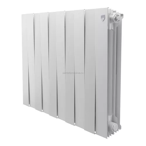 Радиатор биметаллический Royal Thermo Pianoforte 500 - 10 секций Bianco Traffico с боковым подключением (Роял Термо)
