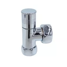 Вентиль запорный угловой круглый для полотенцесушителя 1" ВР × 1/2" ВР с внутренней резьбой