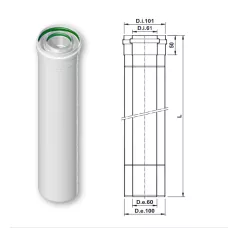Труба коаксиальная Termica 60/100 0,5м COP610 Труба коаксиальная Termica 60/100 0,5м COP610