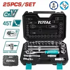 Набор головок 1/2" с трещоткой 25шт TOTAL (THT121251 ТОТАЛ) Набор головок 1/2" с трещоткой 25шт TOTAL (THT121251 ТОТАЛ)