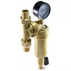 Фильтр тонкой очистки промывной Tim JH-1001W3 1/2" для горячей воды, с поворотным фланцем и манометром Фильтр тонкой очистки промывной Tim JH-1001W3 1/2" для горячей воды, с поворотным фланцем и манометром