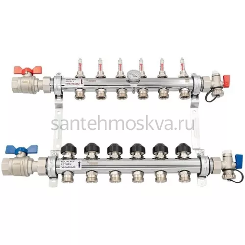 Распределительный коллектор REHAU HKV-D на 6 контуров нержавеющая сталь 12080611002 (РЕХАУ)