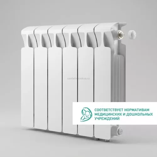 Радиатор биметаллический Mon. 350 Ventil VR - 6 секций c нижним правым подключением