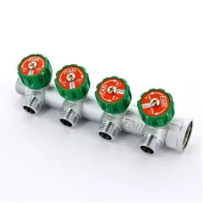 Коллектор FAR FK 3824 3412TP регулирующий проходной ВР-НР 3/4"х1/2" с 4 отводами