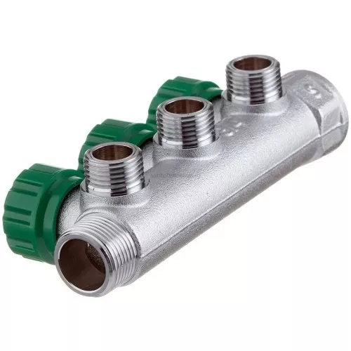 Коллектор регулирующий проходной ВР-НР 3/4"х1/2" с 3 отводами, Эконом