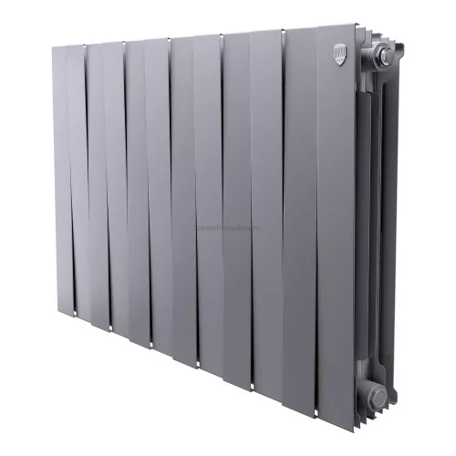 Радиатор биметаллический Royal Thermo Pianoforte 500 - 12 секций Silver Satin с боковым подключением (Роял Термо)