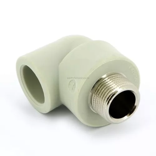 Угол полипропиленовый FV-Plast 216021 НР Ø 20 мм x 3/4" (Фв-пласт)
