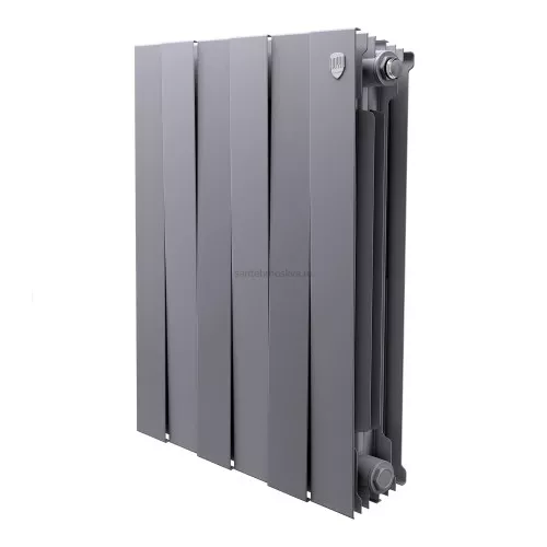 Радиатор биметаллический Royal Thermo Pianoforte 500 - 6 секций Silver Satin с боковым подключением (Роял Термо)