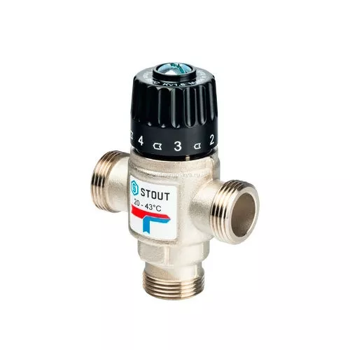 Клапан термосмесительный НР 3/4 20-43°С KV 1.6 м3/ч SVM-0020-164320 Италия