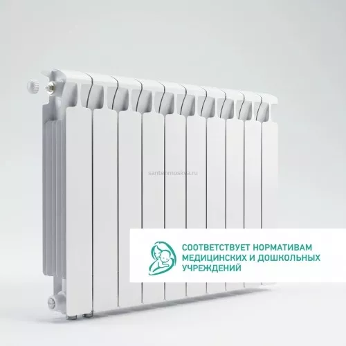 Радиатор биметаллический Mon. 500 Ventil VL - 10 секций c нижним левым подключением