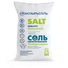 Соль таблетированная для умягчение воды 25 кг МОЗЫРЬСОЛЬ Соль таблетированная для умягчение воды 25 кг МОЗЫРЬСОЛЬ