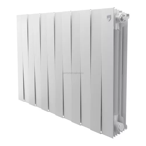 Радиатор биметаллический Royal Thermo Pianoforte 500 - 12 секций Bianco Traffico с боковым подключением (Роял Термо)