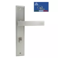 Дверная ручка на планке с фиксатором PORTUNO Star 820.14WC Матовый никель Дверная ручка на планке с фиксатором PORTUNO Star 820.14WC Матовый никель
