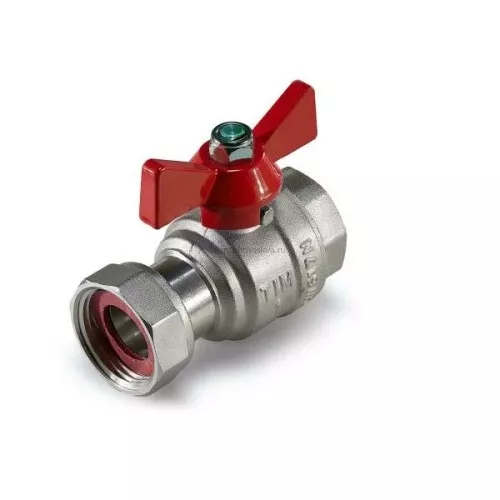 Кран шаровой с накидной гайкой 1/2" ручка бабочка Tim