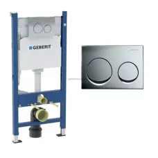 Инсталляция для унитаза Geberit Duofix Alpha 458.233.00.1 со смывным бачком и с круглой панелью смыва Инсталляция для унитаза Geberit Duofix Alpha 458.233.00.1 со смывным бачком и с круглой панелью смыва