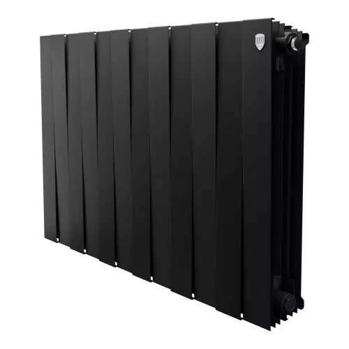 Радиатор биметаллический Royal Thermo Pianoforte 500 - 12 секций Noir Sable с боковым подключением (Роял Термо)