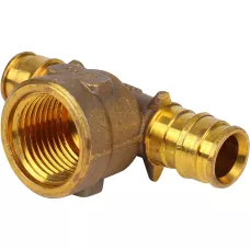 Тройник переходник Uponor 1047887 Q&E с внутренней резьбой латунь 25x1/2"ВРx25