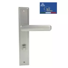 Дверная ручка на планке с фиксатором PORTUNO Pyramid 822.14WC Матовый никель Дверная ручка на планке с фиксатором PORTUNO Pyramid 822.14WC Матовый никель