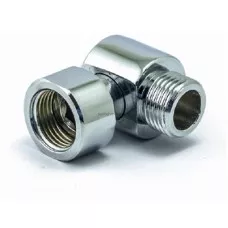 Уголок декоративный c накидной гайкой латунный 3/4" ВР × 1/2" НР для полотенцесушителей, хромированный Уголок декоративный c накидной гайкой латунный 3/4" ВР × 1/2" НР для полотенцесушителей, хромированный