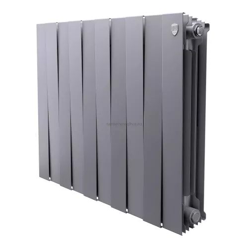 Радиатор биметаллический Royal Thermo Pianoforte 500 - 10 секций Silver Satin с боковым подключением (Роял Термо)