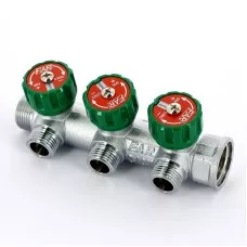 Коллектор FAR FK 3822 3412TP регулирующий проходной ВР-НР 3/4"х1/2" с 3 отводами