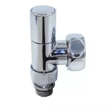 Вентиль запорный угловой круглый для полотенцесушителя 1" ВР × 1/2" НР