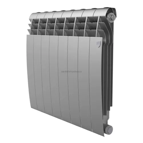 Радиатор биметаллический Royal Thermo Biliner 500 - 8 секций Silver Satin с боковым подключением (Роял Термо)