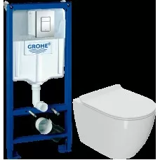 Инсталляция Grohe Rapid SL 38772001, 3 в 1 с кнопкой смыва + унитаз Ganzer GZ19321 Инсталляция Grohe Rapid SL 38772001, 3 в 1 с кнопкой смыва + унитаз Ganzer GZ19321