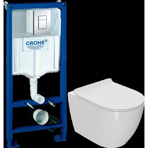 Инсталляция Grohe Rapid SL 38772001, 3 в 1 с кнопкой смыва + унитаз Grossman GR-4455SQ Tornado
