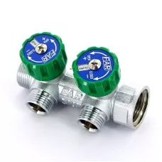 Регулирующий проходной коллектор FAR ВР-НР 1"х3/4" с 2 отводами FK 3821 134 (EUR)