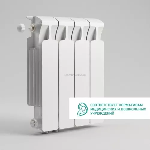 Радиатор биметаллический Mon. 350 Ventil VL - 4 секций c нижним левым подключением