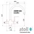 Кран комбинированный (хол/гор + питьевая) atoll 2209-GS (оружейная сталь)