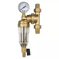 Фильтр тонкой очистки промывной Tim JH-1002W3 1/2" для холодной воды, с поворотным фланцем и манометром Фильтр тонкой очистки промывной Tim JH-1002W3 1/2" для холодной воды, с поворотным фланцем и манометром