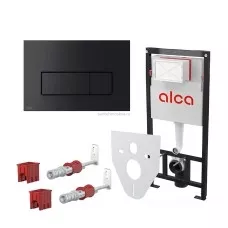 Инсталляция для унитазов Alcaplast AM101/1120-4:1 RU M578-0001 4 в 1 с черной кнопкой смыва и шумоизоляцией Инсталляция для унитазов Alcaplast AM101/1120-4:1 RU M578-0001 4 в 1 с черной кнопкой смыва и шумоизоляцией