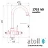 Кран комбинированный (хол/гор + питьевая) atoll 1763-AB (состар. латунь) Кран комбинированный (хол/гор + питьевая) atoll 1763-AB (состар. латунь)