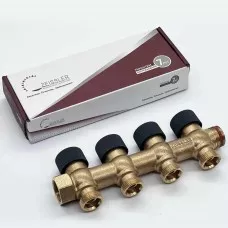 Регулирующий проходной коллектор Zeissler 3/4"х3/4" с 4 отводами ZSc.403.0504E Регулирующий проходной коллектор Zeissler 3/4"х3/4" с 4 отводами ZSc.403.0504E