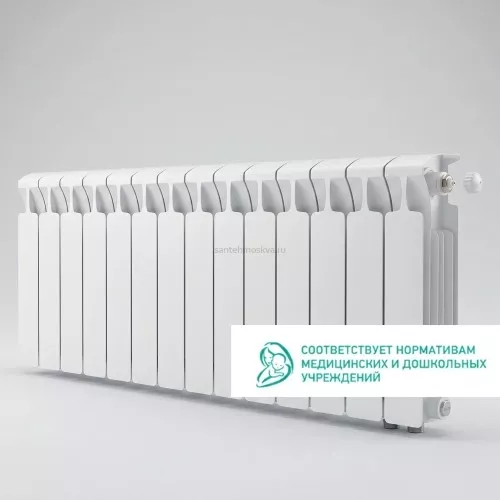 Радиатор биметаллический Mon. 350 Ventil VR - 14 секций c нижним правым подключением