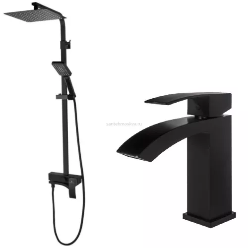 Душевой комплект Grocenberg GB7007-1BL+GB2007BL