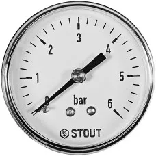 Манометр аксиальный корпус Dn 50 мм 1/4 , 0...6 бар, кл.2.5 SIM-1009-500608