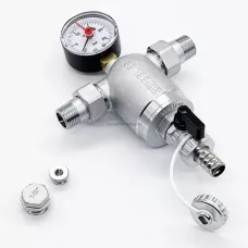 Фильтр Zeissler 100 мкм, с манометром, ZSf.302.0104N 1/2" НР Фильтр Zeissler 100 мкм, с манометром, ZSf.302.0104N 1/2" НР