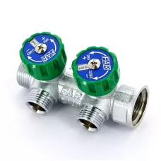 Регулирующий проходной коллектор FAR ВР-НР 1"х3/4" с 2 отводами FK 3821 134 (EUR) Регулирующий проходной коллектор FAR ВР-НР 1"х3/4" с 2 отводами FK 3821 134 (EUR)