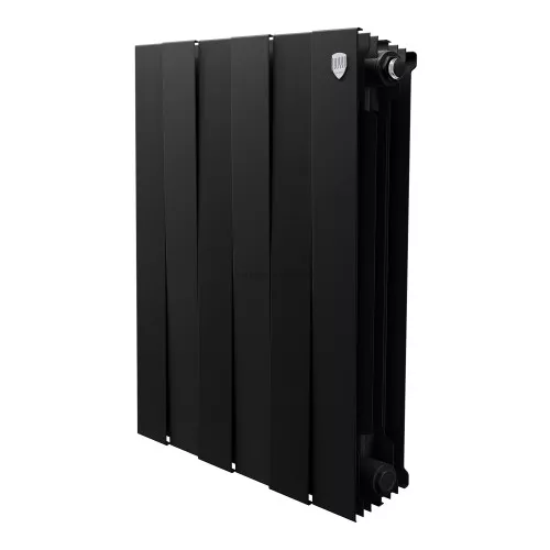 Радиатор биметаллический Royal Thermo Pianoforte 500 - 6 секций Noir Sable с боковым подключением (Роял Термо)