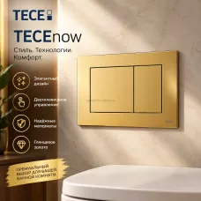 Панель смыва унитаза now 9240439 с двумя клавишами золото глянцевое