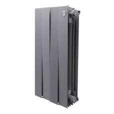 Радиатор биметаллический Royal Thermo Pianoforte 500 - 4 секций Silver Satin с боковым подключением Радиатор биметаллический Royal Thermo Pianoforte 500 - 4 секций Silver Satin с боковым подключением