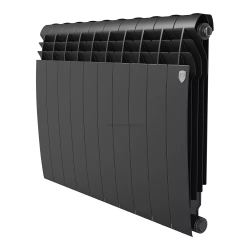 Радиатор биметаллический Royal Thermo Biliner 500 - 10 секций Noir Sable с боковым подключением (Роял Термо)