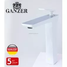 GZ51012-F Смеситель для раковины (ВЫС. бел.+хром)) GZ51012-F Смеситель для раковины (ВЫС. бел.+хром))