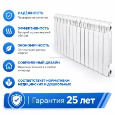 Радиатор биметаллический Mon. 350 - 14 секций c боковым подключением Радиатор биметаллический Mon. 350 - 14 секций c боковым подключением