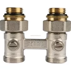 Блок шаровых кранов REHAU RAUTITAN G1/2xG3/4 с соединительным ниппелем, прямой 12407271001 Блок шаровых кранов REHAU RAUTITAN G1/2xG3/4 с соединительным ниппелем, прямой 12407271001