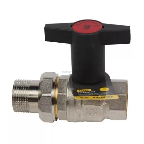 Кран шаровый 3/4" НГ с американкой маховик пластмассовый ELSEN Strong EVS20.02T